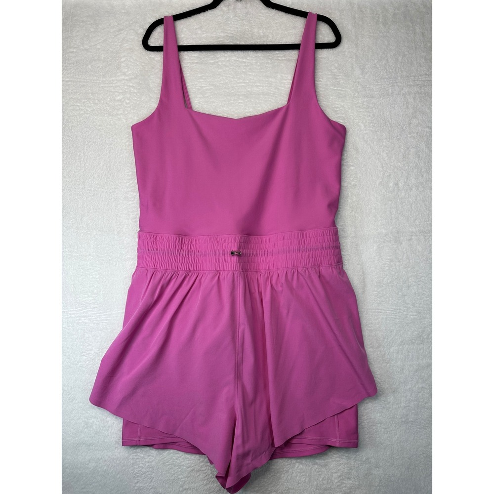 YPB Active Romper Women XXL Pink Adjustable Straps Smocked Waist